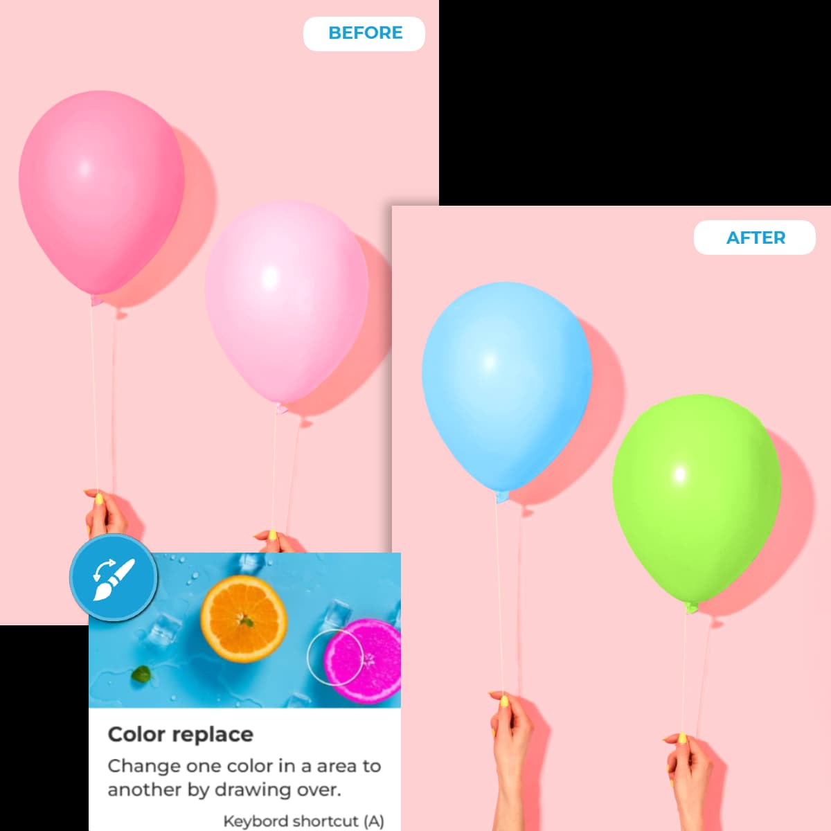 Replace image background with color - professional results